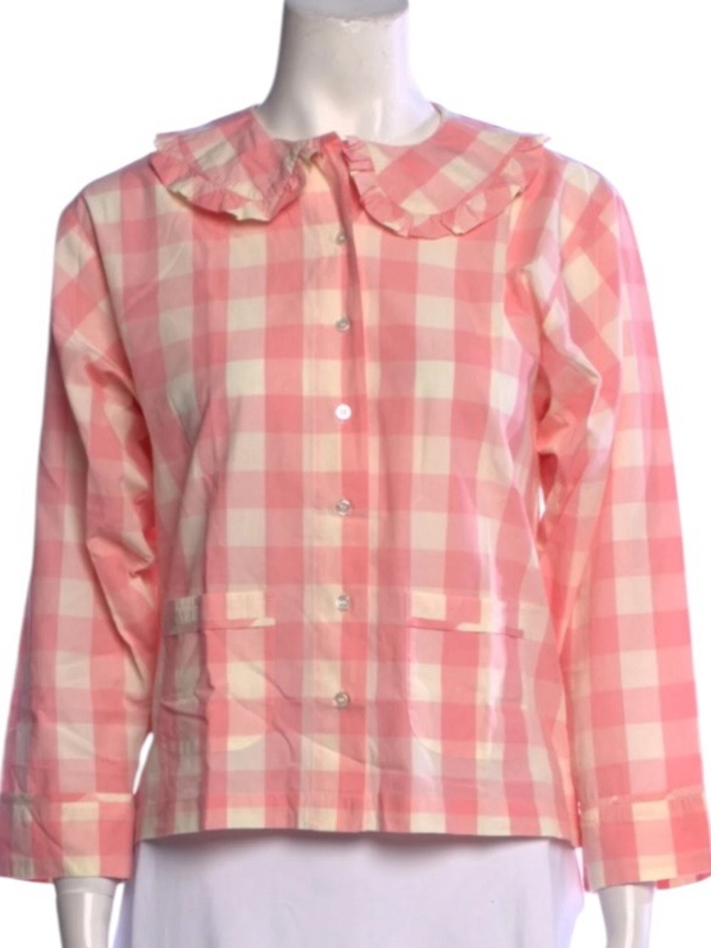 DÔEN Plaid Print Crew
Neck Blouse - Pink Tops Pink and Cream